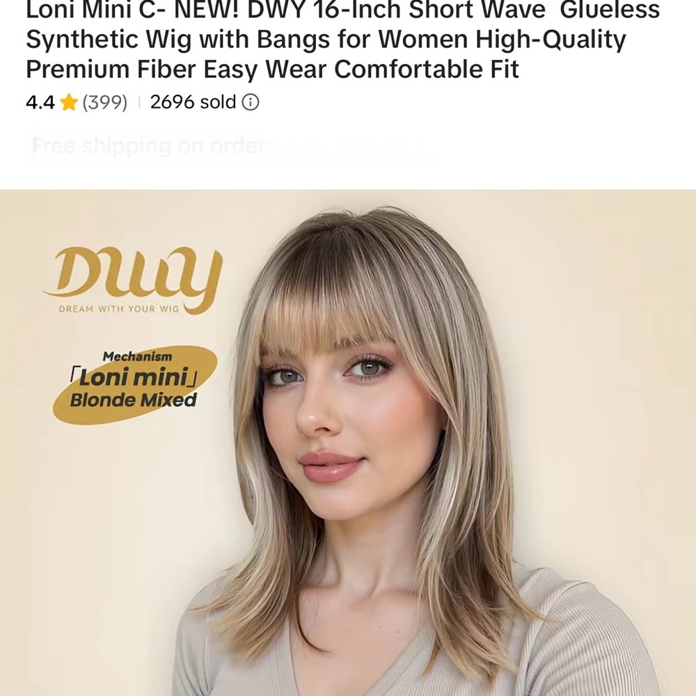 Loni Mini 16" Short Wave Glueless Synthetic Wig - Blonde Mixed